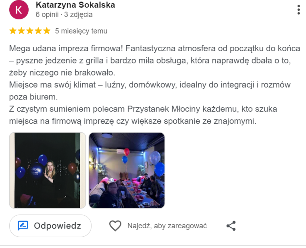 Opinia klienta firmowego — Katarzyna Sokalska